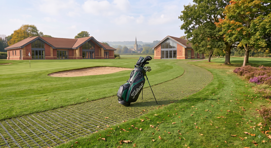 Golf buggy paths - grass reinforced with IBRAN® Gravel Grids